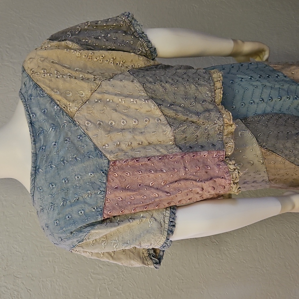 Vtg Sacred Threads Patchwork Colorblock Embroider… - image 7